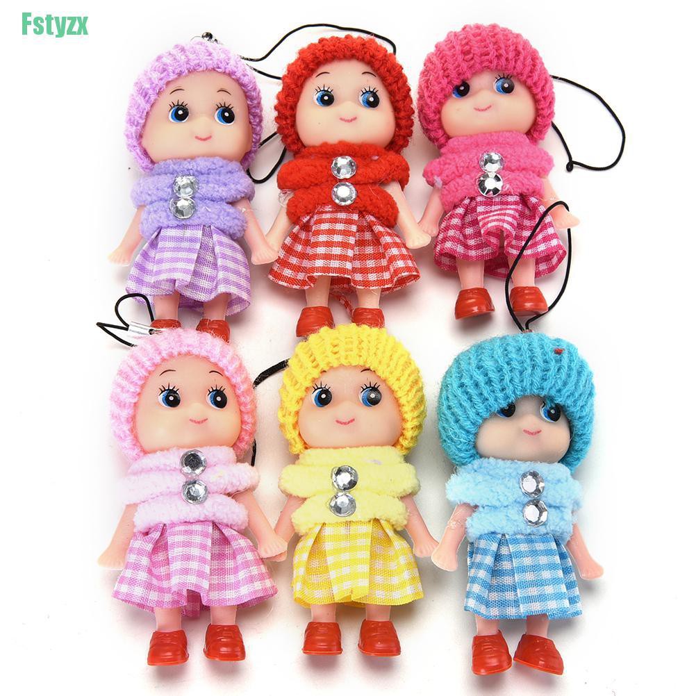 fstyzx 1 Pcs Soft Baby Dolls Interactive Mini Doll Phone Hanging Kids Children Toys 8cm