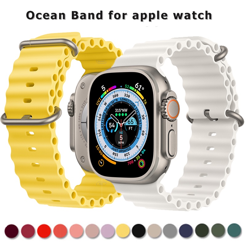 Dây Đeo Đồng Hồ Bằng silicone Cho apple Watch Ultra series 8 7 6 5 3 se iwatch 49mm 45mm 44mm 40mm 41mm 42mm