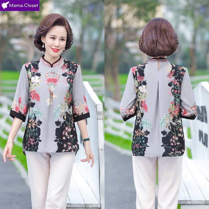 #J618 ÁO HOA VOAN LỤA QUẢNG CHÂU CAO CẤP AO TAY LỬNG CHỐNG NẮNG HÈ MÀU SẮC TRẺ TRUNG HOA NỔI BẬT NGƯỜI TRUNG TUỔI 2021