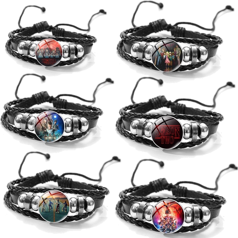 Vòng Tay Da Bện Nhiều Lớp Phong Cách Stranger Things