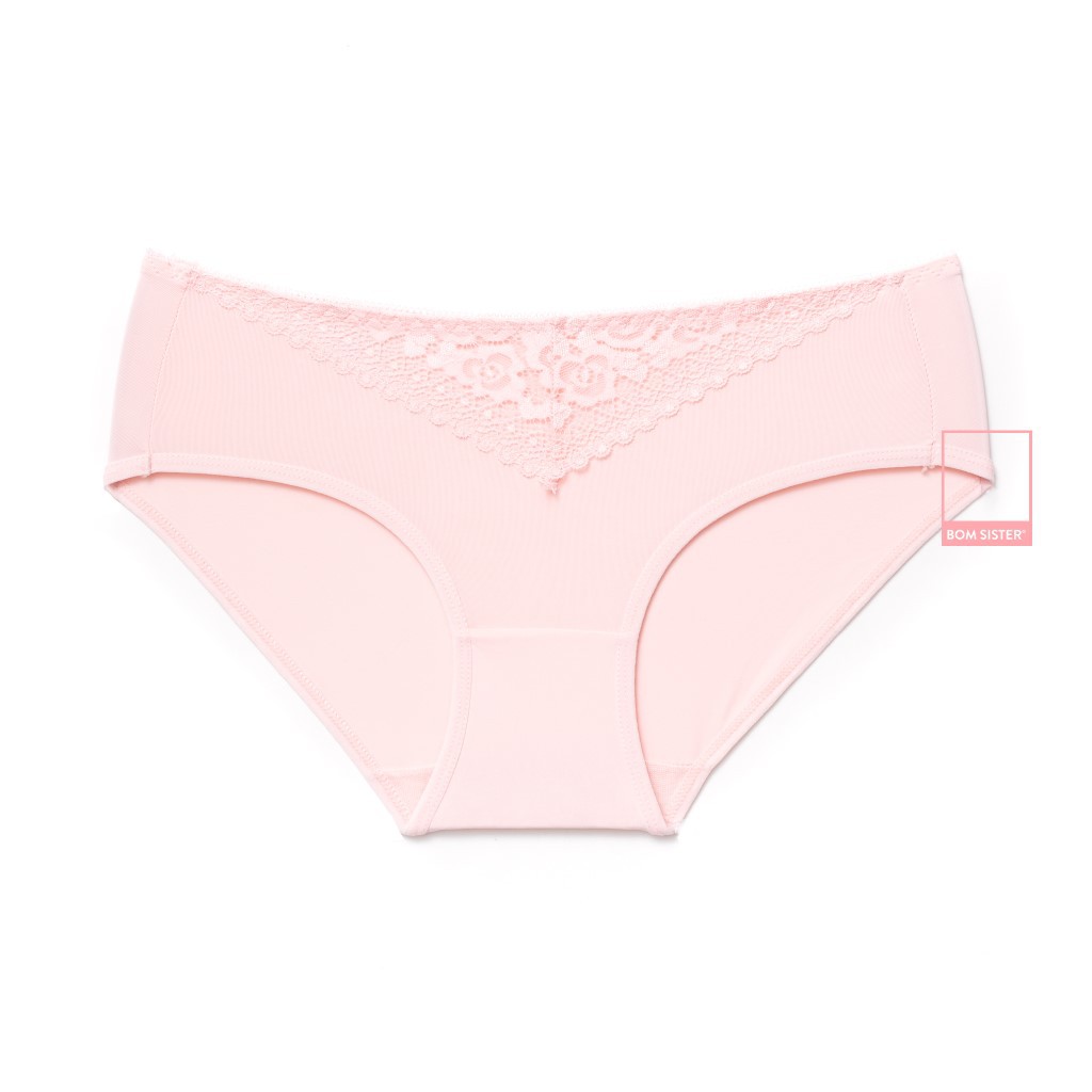 [Mã FAMALLT5 giảm 15% đơn 150k] Quần lót thun lạnh phối ren màu trơn BOM SISTER Q0303 | BigBuy360 - bigbuy360.vn