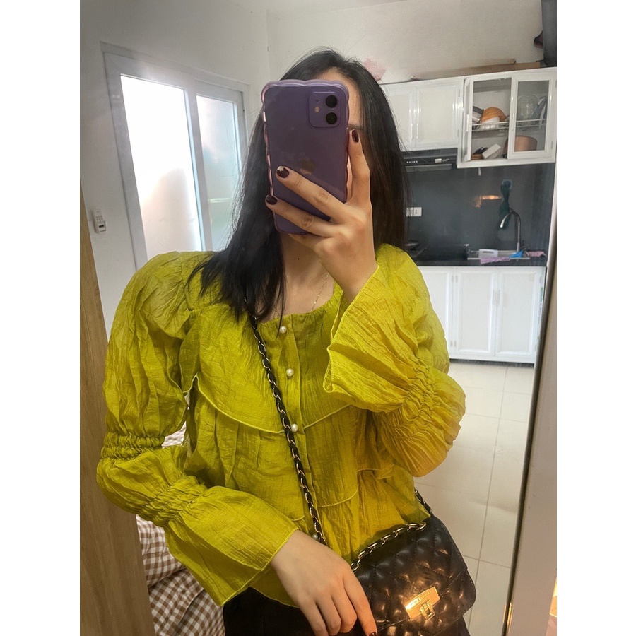 Áo Tơ Bèo Tiểu Thư Cổ Vuông - Sarang Clothing