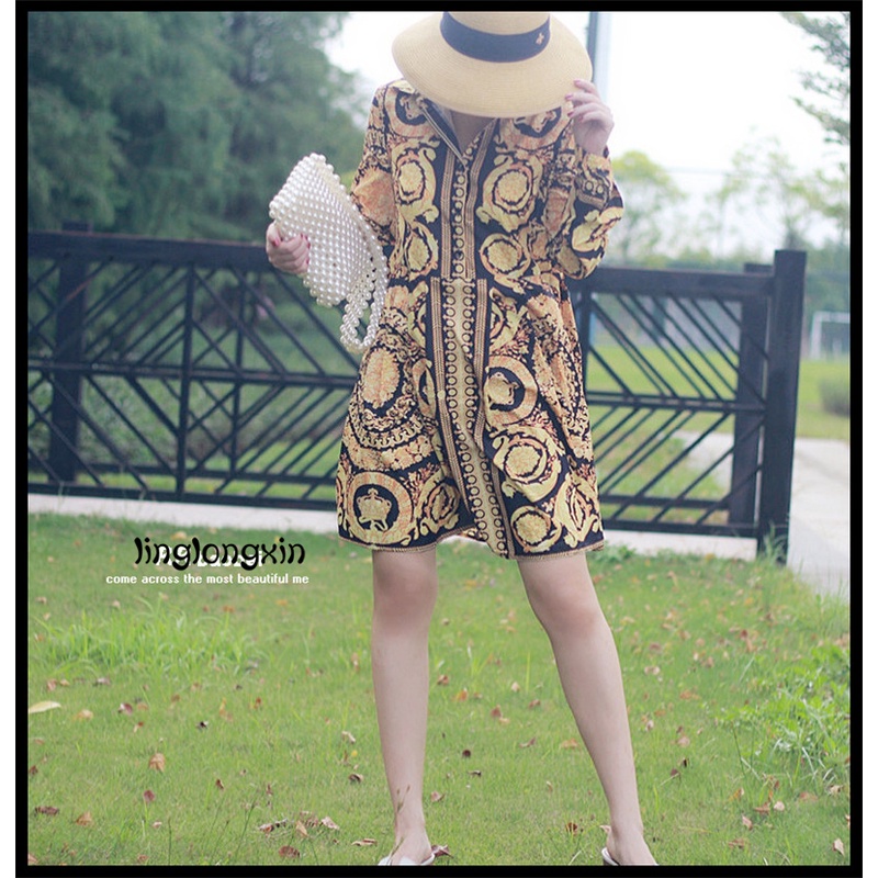 Đầm Nữ Tay Dài Họa Tiết Hoa Phong Cách Vintage Thời Trang Quyến Rũ