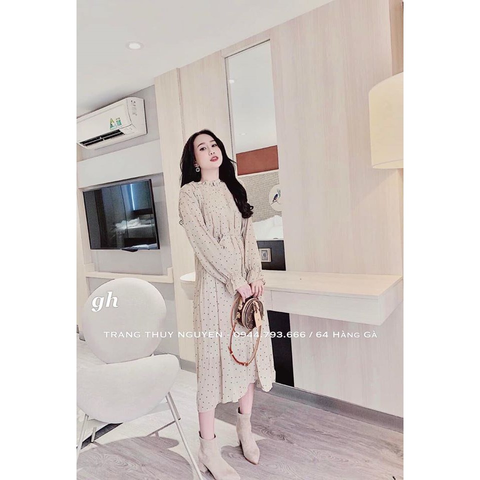 VÁY CHẤM bi thắt dây eo xếp li (kèm ảnh thật,video) | BigBuy360 - bigbuy360.vn