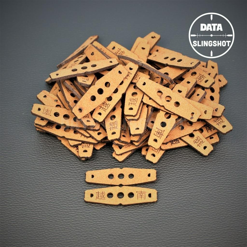 Miếng Da Ná Cao Su 3 Lỗ DT15 Vàng Chữ Tàu dùng cho bi 7mm 6.35mm 7.5mm chống trơn - DATA SlingShot