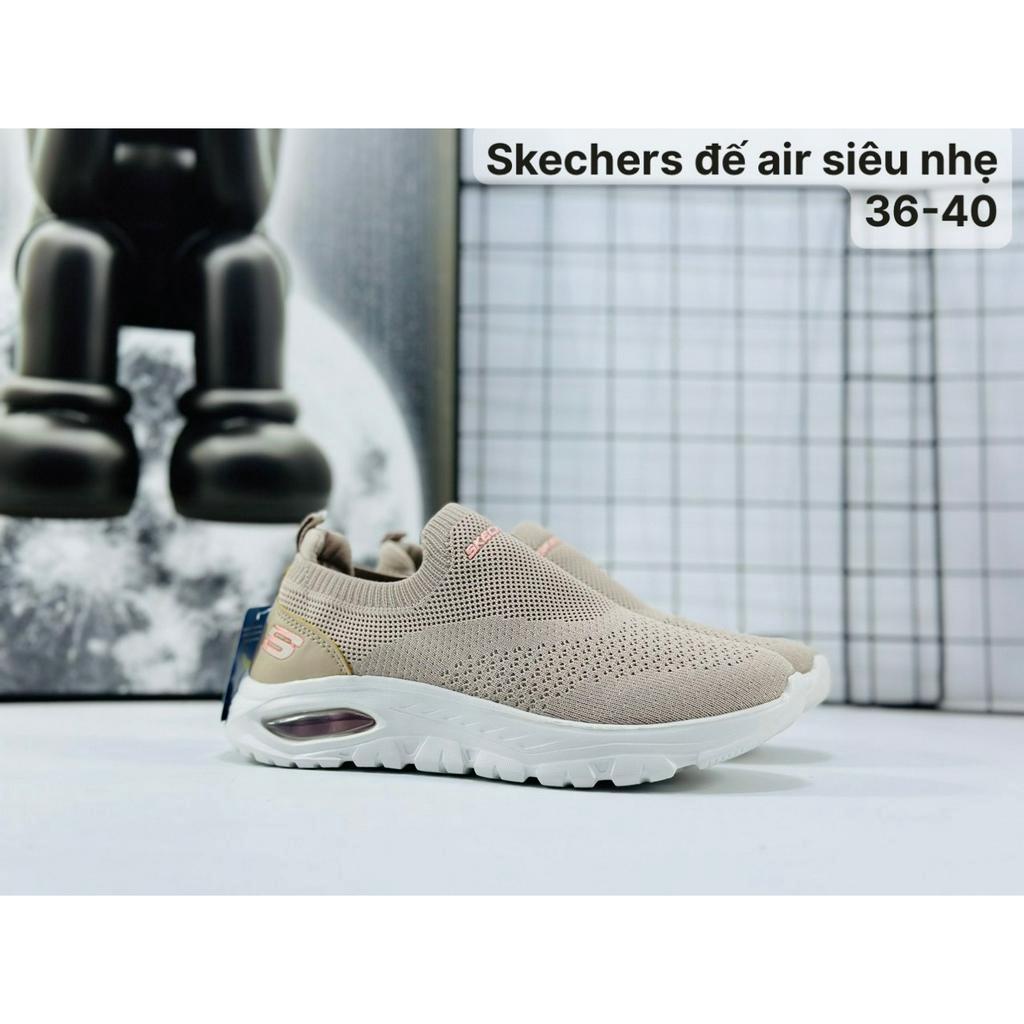 Giày skechers nữ đế hơi siêu nhẹ êm chân, vải co dãn thoáng khí