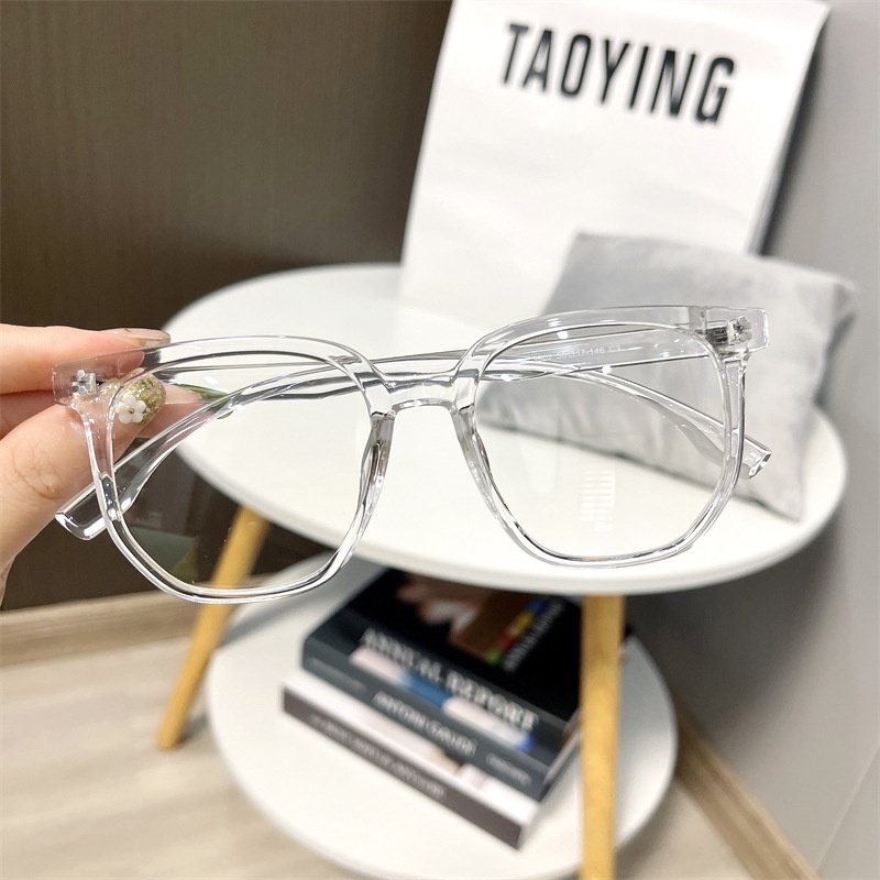 Mắt Kính Gọng Vuông Tròng Trong Suốt Chống Ánh Sáng Xanh Thời Trang Hàn Quốc