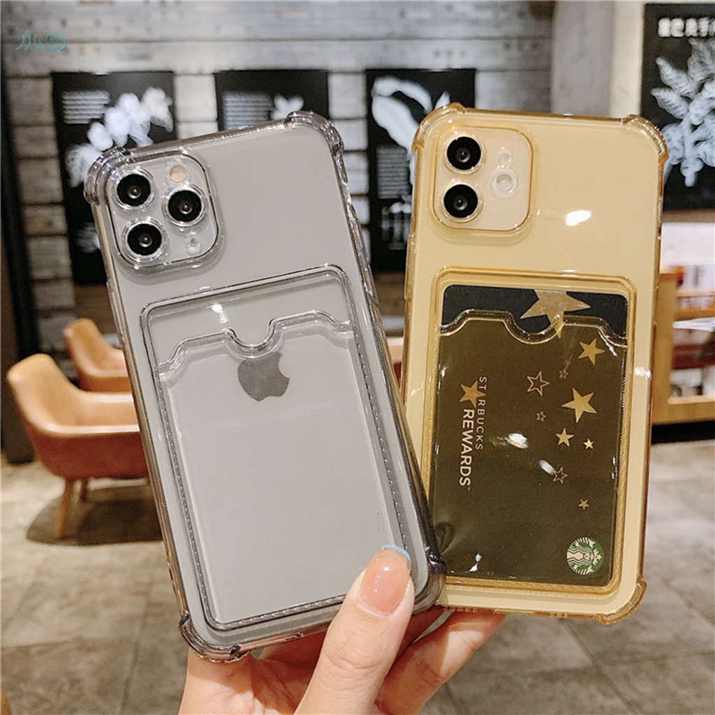 Ốp Điện Thoại Trong Suốt Có Ngăn Đựng Thẻ Thời Trang Chống Sốc Cho iPhone 11 12 Pro Max Xs X Xr 7 8 Plus 12 Se 2020 | WebRaoVat - webraovat.net.vn