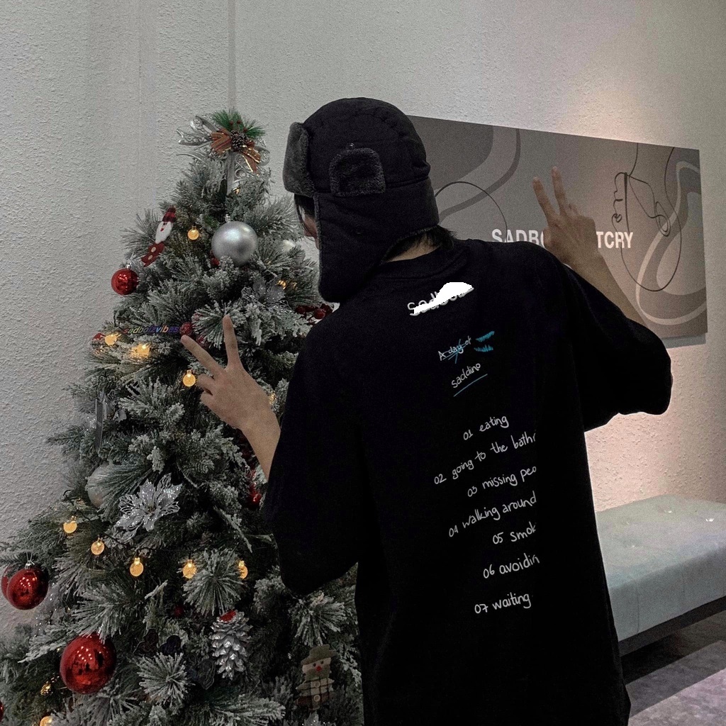 Áo thun Sadboiz DINO logo hình thêu nam nữ áo DINO khủng long full tag sad boiz