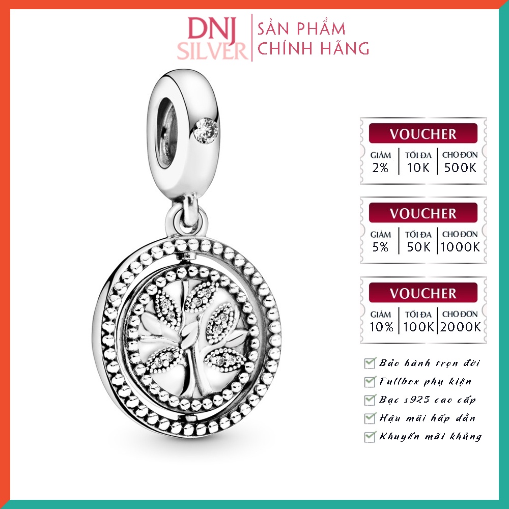 Charm bạc 925 cao cấp, hàng chuẩn bạc - Charm Spinning Family Tree thích hợp để mix vòng tay charm - DN248