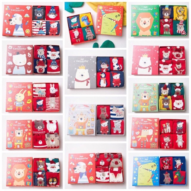 1 set 4 đôi tất caramelaaa size 1-8 tuổi