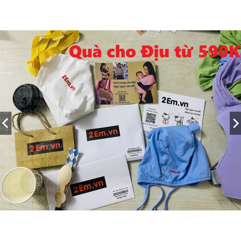 Mã màu xám than tro đậm - Địu vải em bé Sling 2Em cao cấp tiện dụng - giúp bé ngủ ngon mẹ rảnh tay Hà Nội