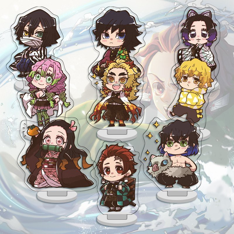 ( 1 cái MINI 20K ) Mô hình standee KIMETSU NO YAIBA THANH GƯƠM DIỆT QUỶ mica trong acrylic anime chibi trang trí