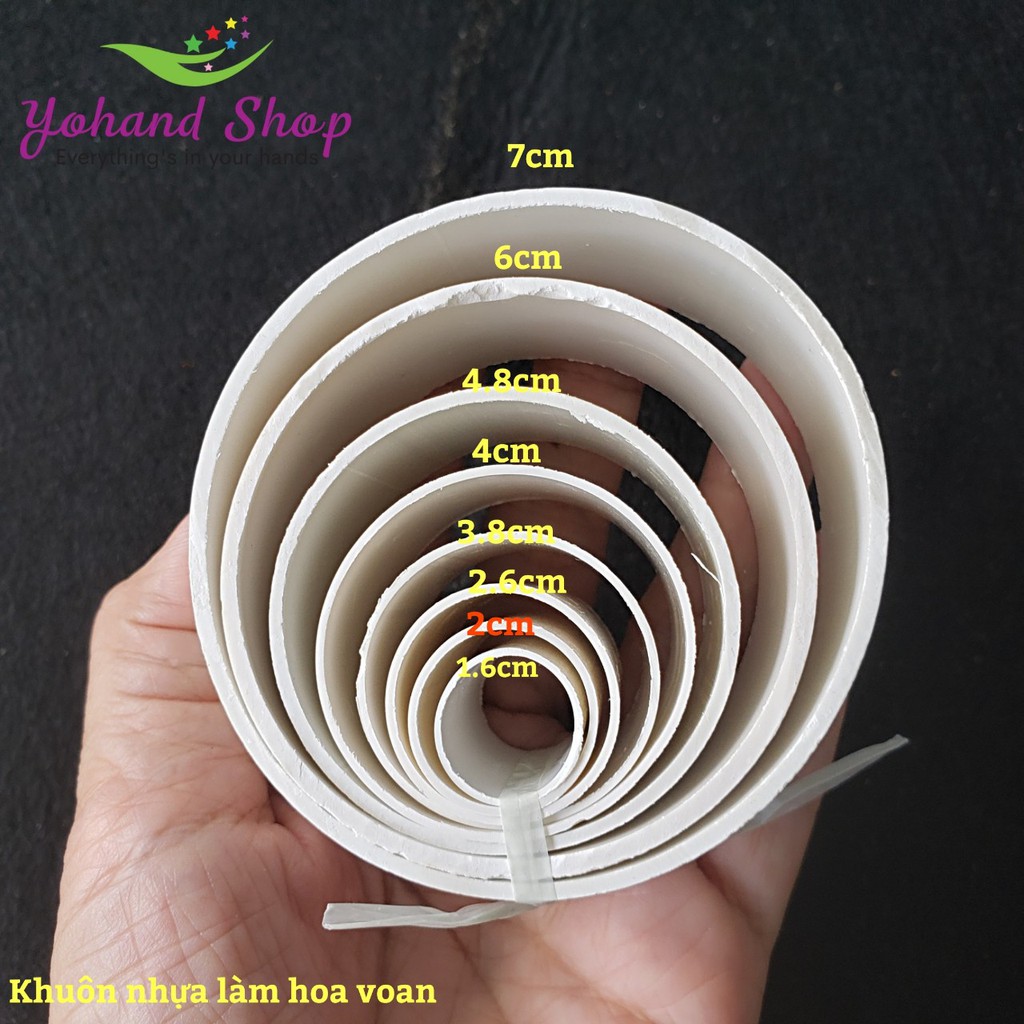 Khuôn nhựa làm hoa voan (1 bộ khuôn 8 size)