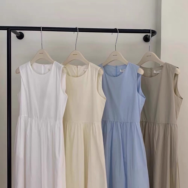 Váy babydoll kèm khăn tiểu thư sang chảnh, Váy maxi đi biển vintage 2 lớp Maitrangshop92 – (TTA94)