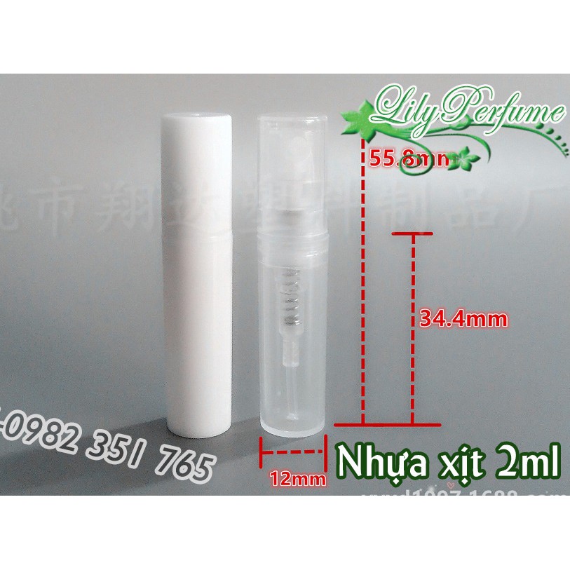 10 Lọ chiết nước hoa 2ml nhựa dạng xịt (Vỏ chiết nước hoa/ Chai chiết nước hoa)