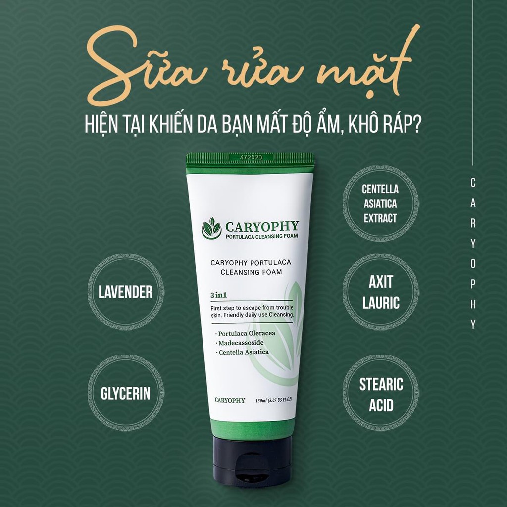 Sữa rửa mặt ngừa mụn Caryophy Portulaca 150ml