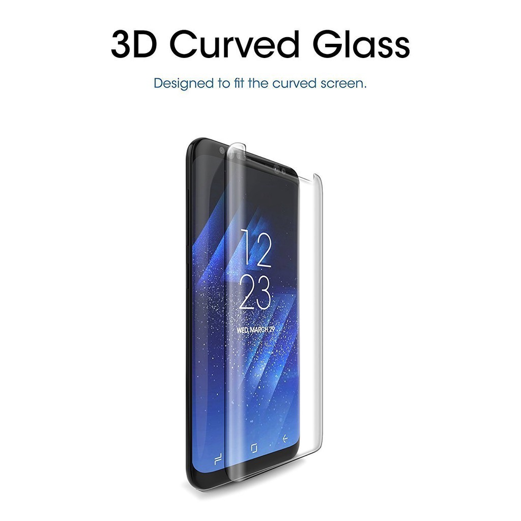 Miếng dán cường lực cong 3D bảo vệ cho màn hình  For Samsung Galaxy S9 Samsung S9Plus Samsung S8 Samsung Note 8