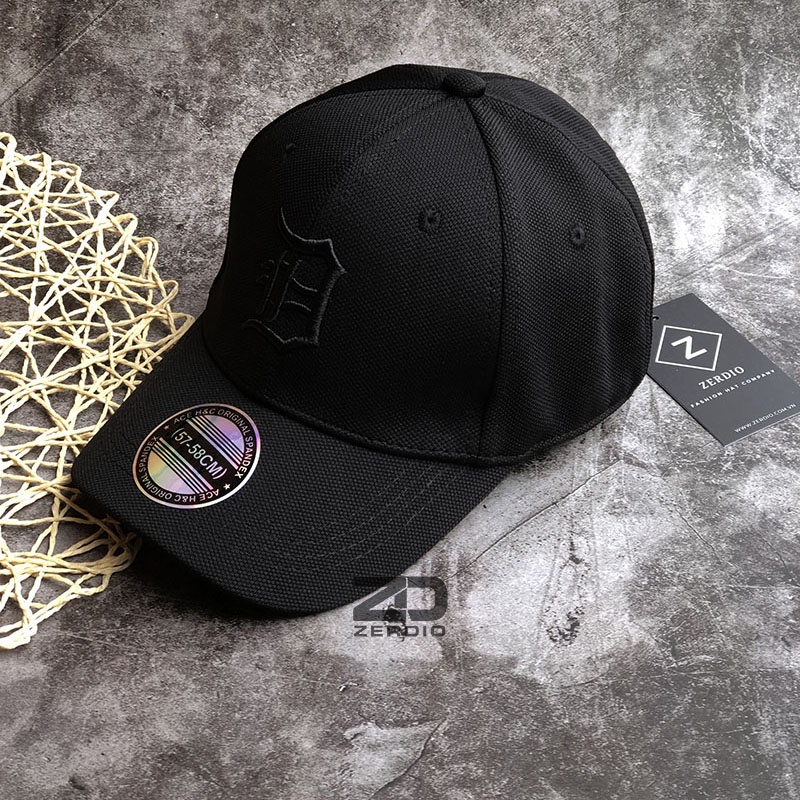 Mũ lưỡi trai bít đuôi không khóa màu đen đẹp cho nam và nữ, vải cotton co giãn cao cấp