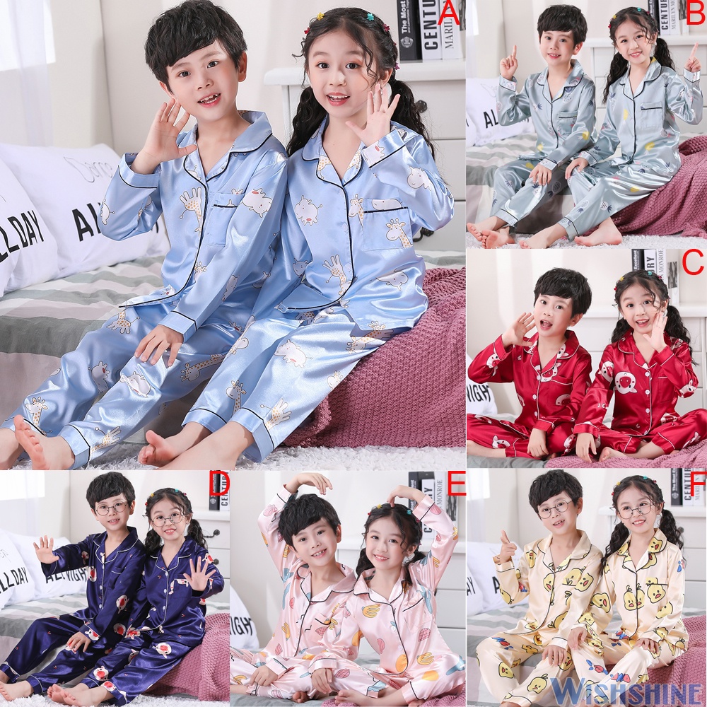 Bộ Đồ Ngủ Tay Dài In Họa Tiết Hoạt Hình Phong Cách Hàn Quốc Cho Bé