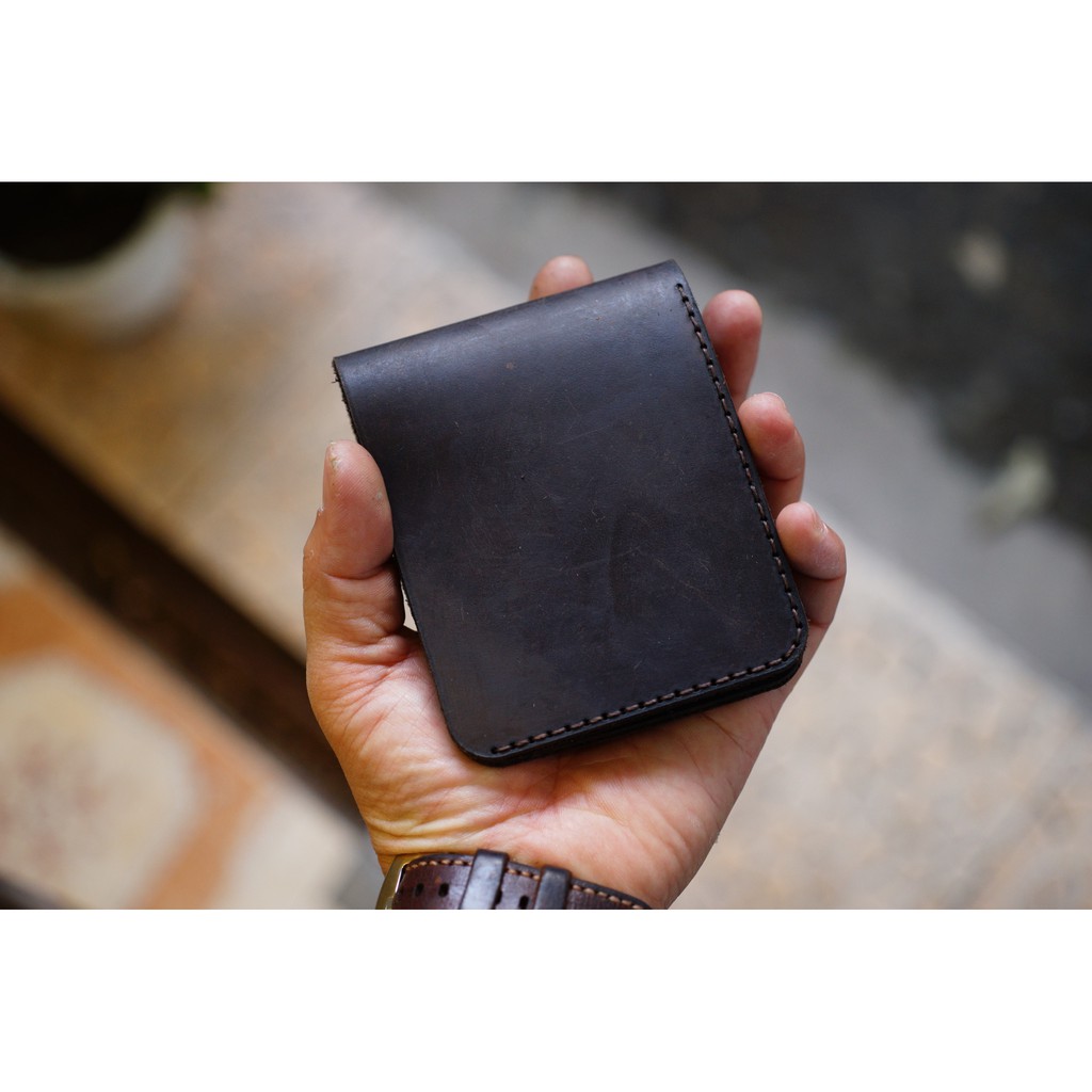 Ví Nam Ram Ngang Simple Wallet – Da Bò Thật Bền Đẹp Nâu Đất Mộc Mạc