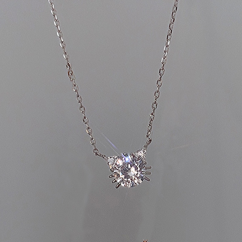 Dây Chuyền Mặt Mèo Đính Đá Lấp Lánh Phong Cách Thời Trang Mới 2022