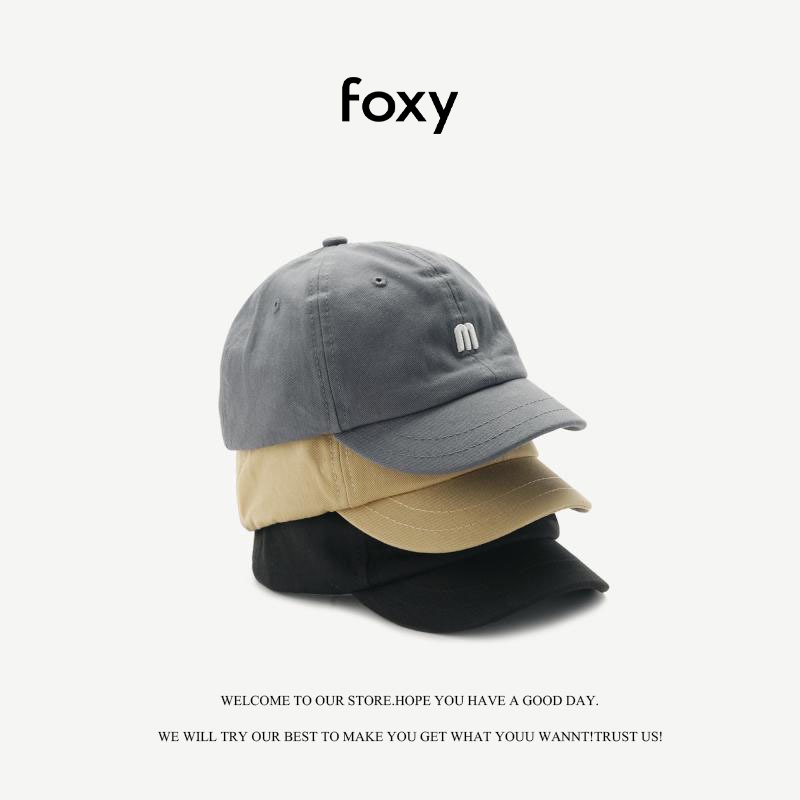 Mũ Chìa Mũ Bóng Chày FOXY Vải Cotton Thêu Chữ Phong Cách Hàn Quốc - FOY003