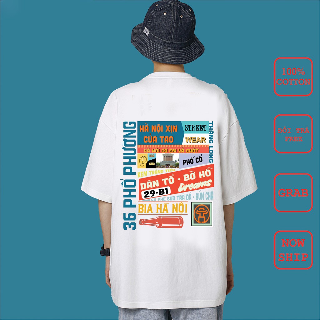 Áo Thun Tay Lỡ Hà Nội Xịn Áo Phông Cotton Nam Nữ Unisex - In Hình Local Brand Streetwear Oversize Form Rộng AQ15 | BigBuy360 - bigbuy360.vn