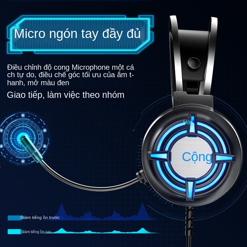 ▬PUBG/GLQM có dây Tai nghe gaming Mic rất chuyên nghiệp H HP H120G 200USB Âm thanh nổi chơi game RGB được chiếu sáng Mic