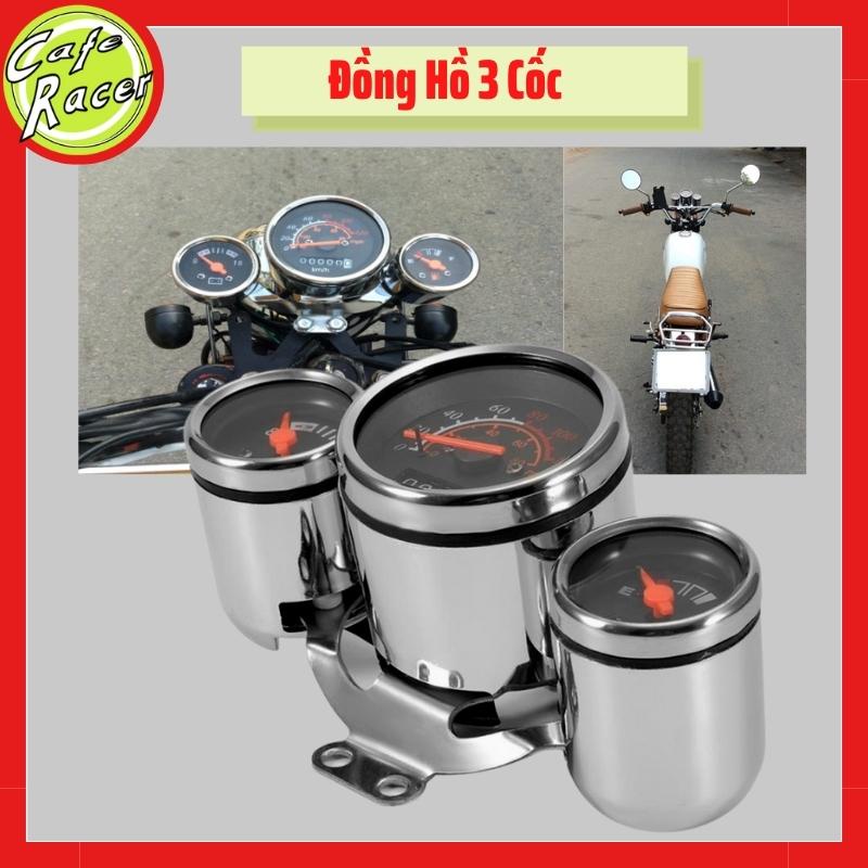 Đồng hồ độ xe điện xe máy Classic có 3 cốc với 3 chức năng để độ xe máy CAFE RACER Gn125 Win