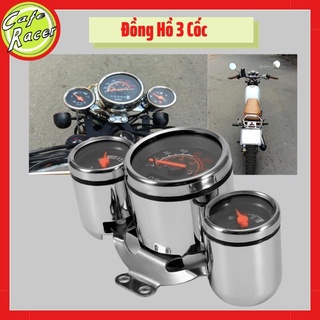 Đồng hồ độ xe điện xe máy Classic có 3 cốc với 3 chức năng để độ xe máy CAFE RACER Gn125 Win