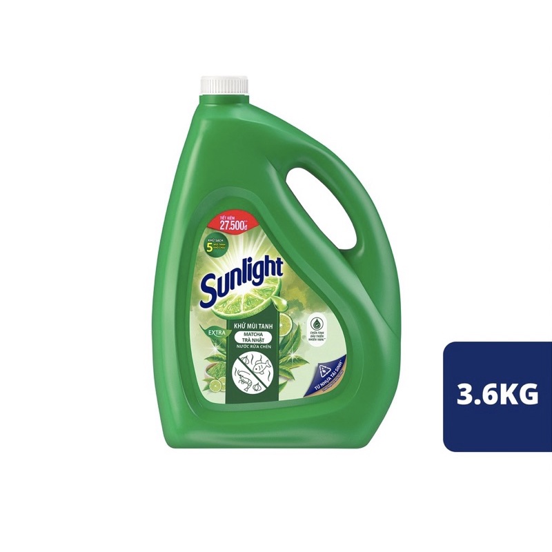 Nước Rửa Chén Sunlight Trà Xanh 3,6L