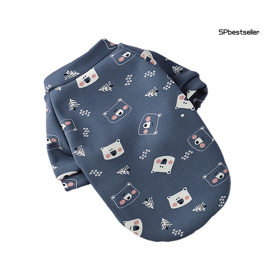 Áo sweater cotton cổ tròn in họa tiết hoạt hình dễ thương cho thú cưng