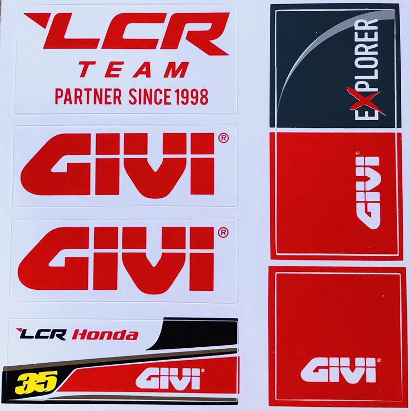  Sticker givi dán thùng, nón, xe givi