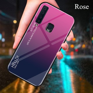 [FSS09JAN-Hoàn 20% xu] ỐP LƯNG SAMSUNG Galaxy A9 2018 mặt kính cường lực màu gradient