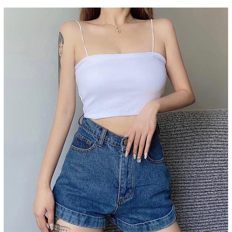 Áo hai dây sợi bún ôm body chất bozip co dãn  1sizeshop