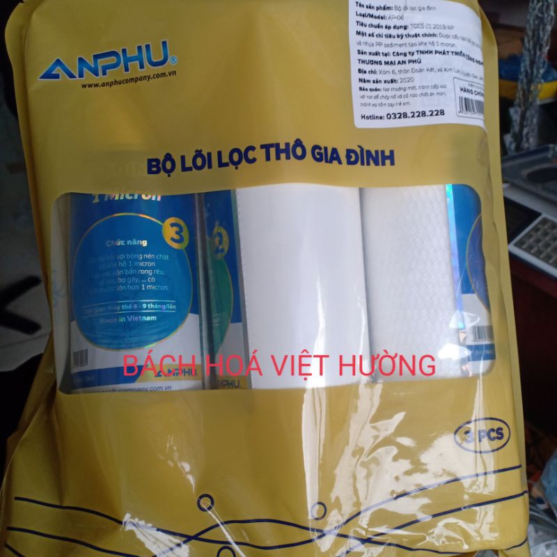 [CHÍNH HÃNG]Bộ lõi lọc nước thô gia đình cao cấp An Phú , Quả lọc nước số 1,2,3 An Phú