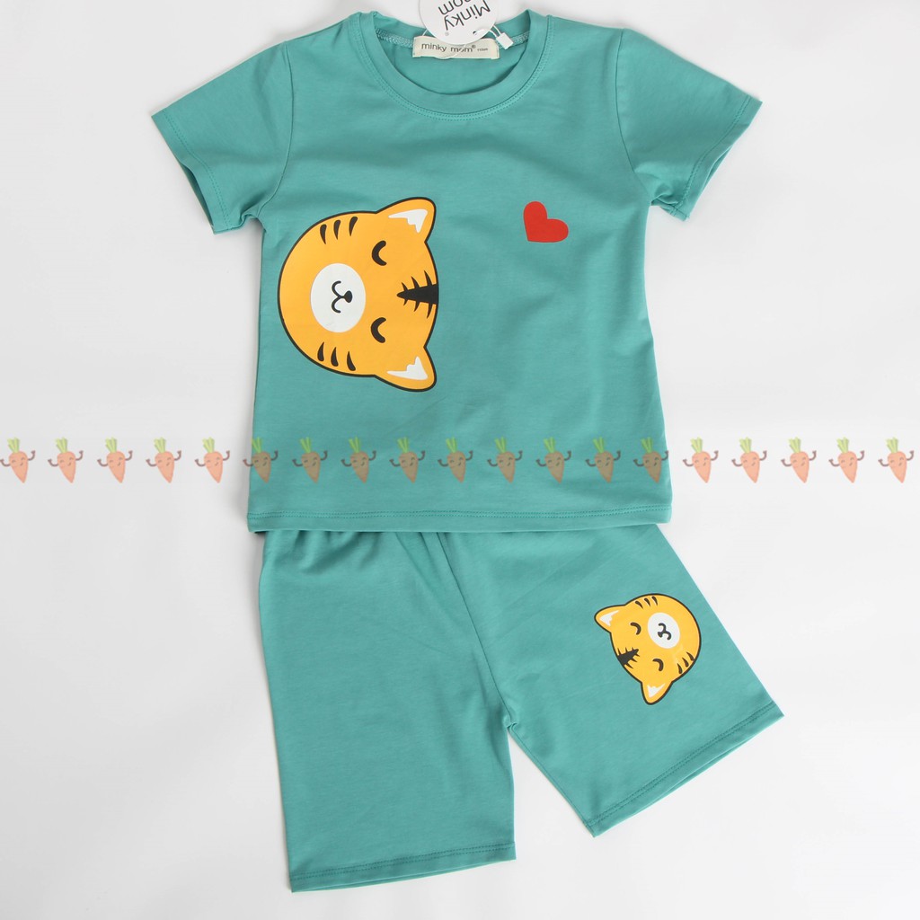 [SALE] Bộ Cộc Tay Bé Trai, Bé Gái Minky Mom Vải Cotton 100% Họa Tiết Động Vật, Đồ Bộ Cho Bé Mặc Nhà Mùa Hè MKM2113