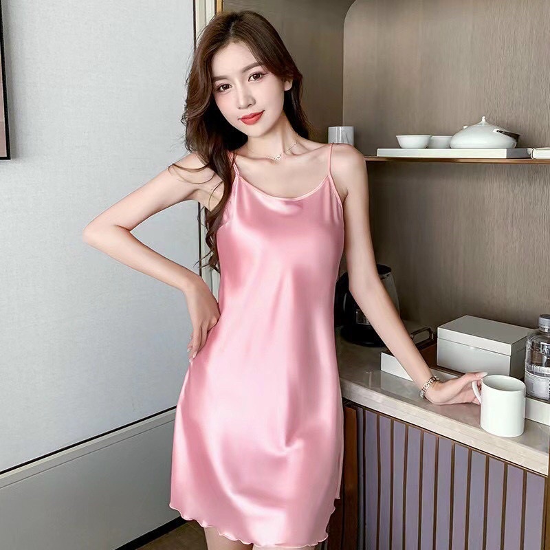 Đầm Ngủ Sexy- Đầm Ngủ 2 Dây Satin Cao Cấp Form 40-55kg | BigBuy360 - bigbuy360.vn