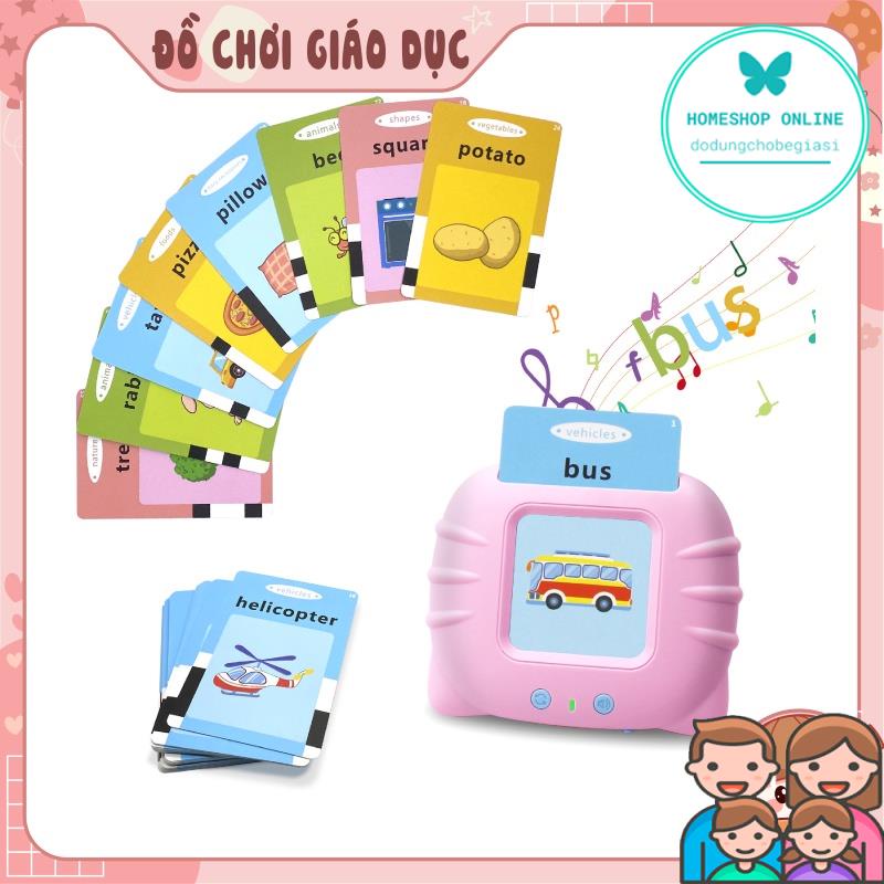 Loại 1 Máy đọc thẻ flashcard Tiếng Anh con mèo 112 thẻ 224 từ vựng, máy đọc từ vựng Tiếng Anh 224 từ vựng