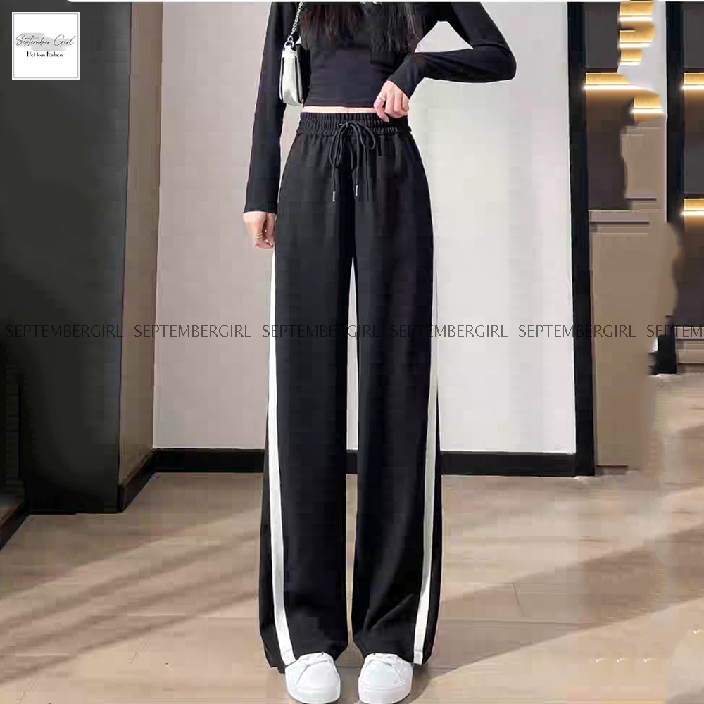 Quần jogger ống suông rộng nữ SEPTEMBERGIRL dáng culottes phối hai sọc viền - JOGGER NAM 001V3