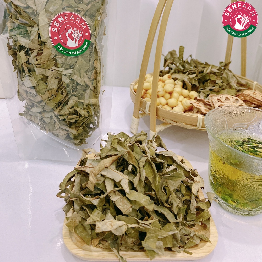 Trà lá sen khô cắt sợi Senfarm - ngủ ngon - thanh nhiệt - giảm cân - Bịch 100g