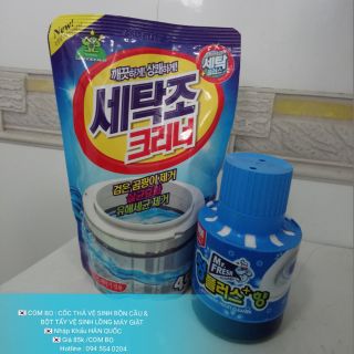 🇰🇷 #COM BO : Bột Tẩy Vê Sinh Lồng Máy Giặt SANDOKKAEBI & Cốc Thả Vê Sinh Bồn Cầu MRFRESH