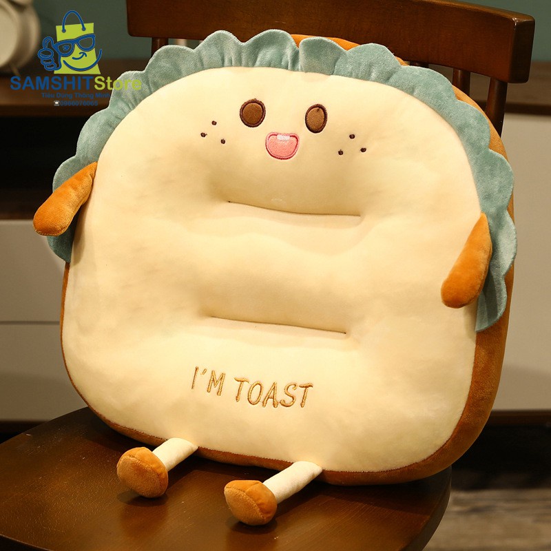 Hàng Có Sẵn Trong 24Đệm Lót Mông I'M TOAST Dễ Thương Tiện Dụng Cho Dân Văn Phòng, Tựa Lưng, Lót Ghế Ô Tô, Sofa - DLM21