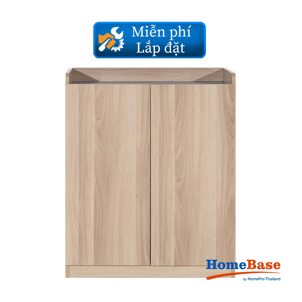 HomeBase FURDINI Tủ giày bằng gỗ ép để được 20 đôi giày FLEET Thái Lan W70xH85xD35cm màu gỗ sồi trắng