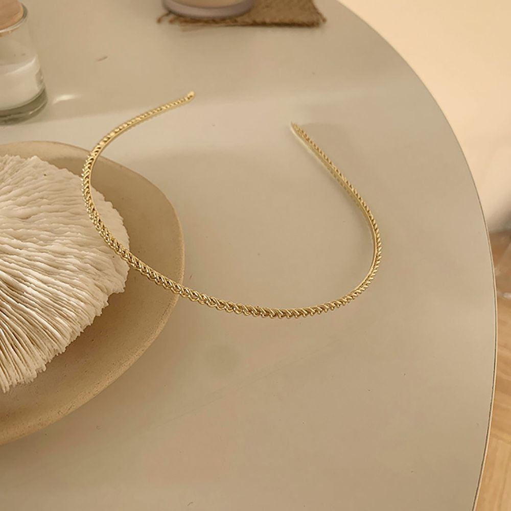 Băng Đô Cài Tóc Dạng Chuỗi Xích Nhiều Màu Sắc Phong Cách Hàn Quốc Sang Trọng Cho Nữ