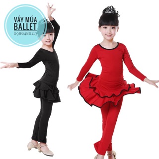 Bộ dance thun hai tầng dài tay