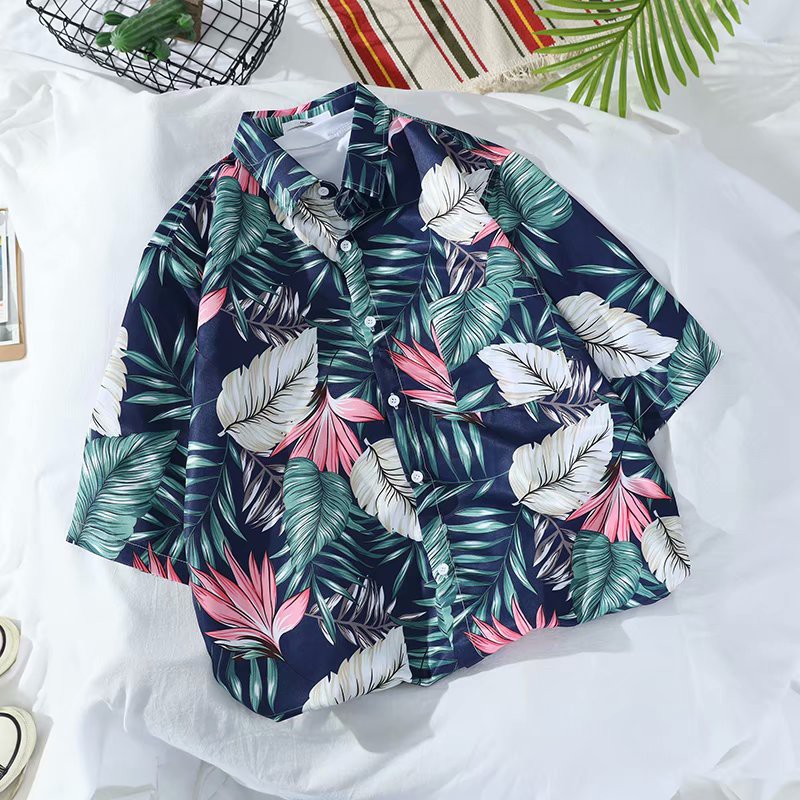 Summer Fashion Floral Print Short Sleeve Shirt For Men