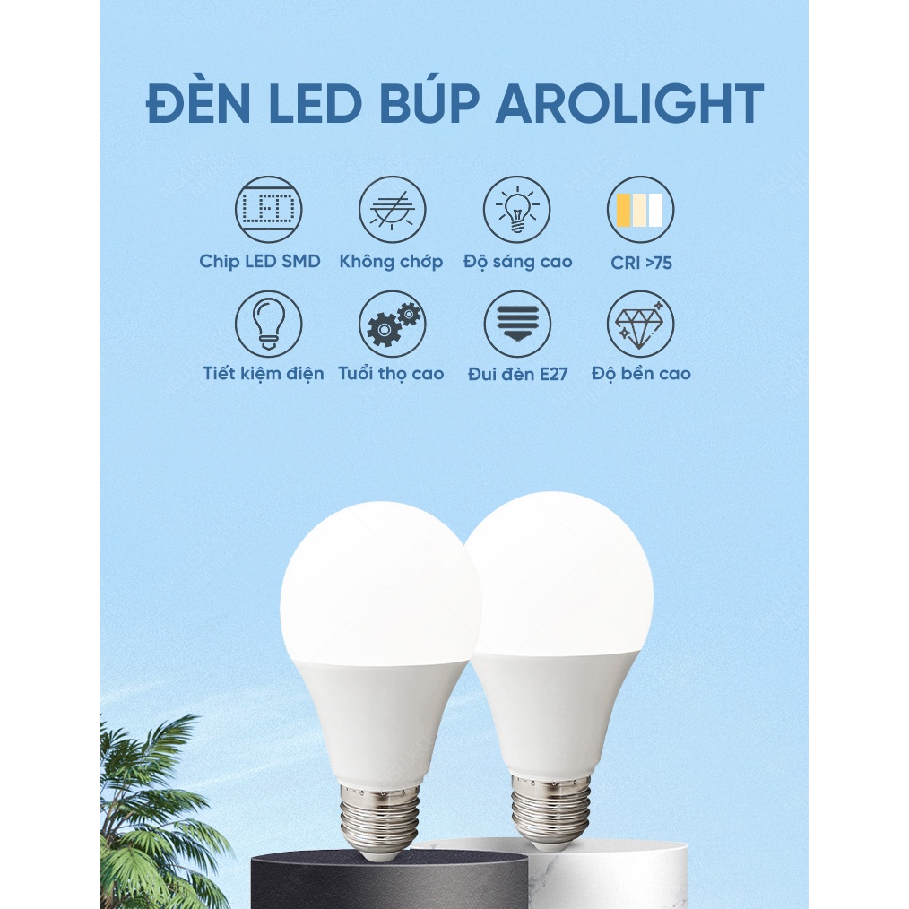 Bóng đèn LED Búp Kín nước Arolight 3W 5W 7W 12W 18W, Độ sáng cao, Tuổi thọ lâu bền, Bảo hành 1 Đổi 1