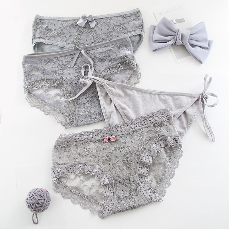 Quần Lót Nữ Cotton set 4 chiếc tông xám gợi cảm ôm dáng sexy thoáng mát SETXAM4 | BigBuy360 - bigbuy360.vn